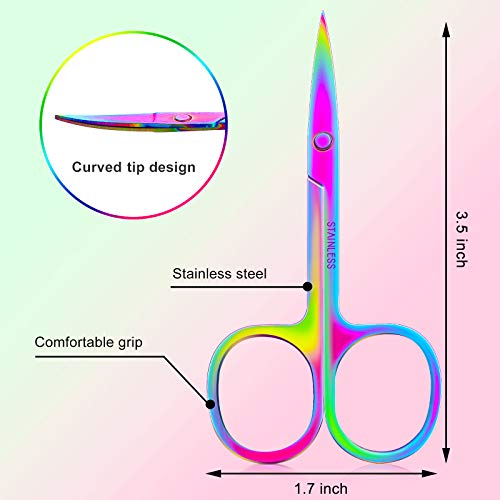 3 Pieces Curved Nail Scissors Stainless Steel Small Nail Scissors Nose Hair S...