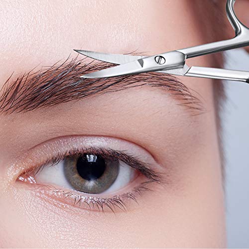 3 Pieces Cuticle Curved Scissors Manicure Scissors Stainless Steel Facial Hai...