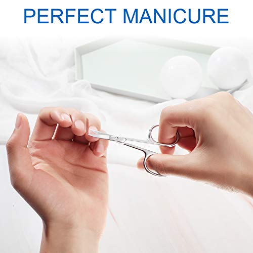 3 Pieces Cuticle Curved Scissors Manicure Scissors Stainless Steel Facial Hai...