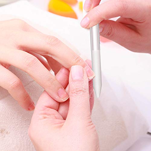 3 Pieces Glass Cuticle Pusher Cuticle Remover Glass Nail File Dual-Ended Mani...