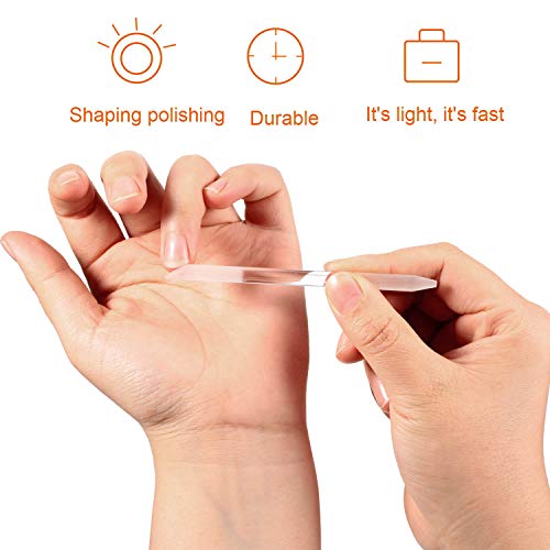 3 Pieces Glass Cuticle Pusher Cuticle Remover Glass Nail File Dual-Ended Mani...