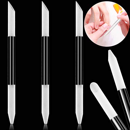 3 Pieces Glass Cuticle Pusher Cuticle Remover Glass Nail File Dual-Ended Mani...