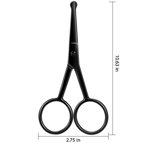 3 Pieces Nose Hair Scissors Rounded Tip Scissors Facial Hair Scissors Stainle...