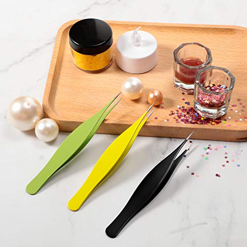 3 Pieces Pointed Tweezers Ingrown Hair Tweezers Precision Needle Nose Pointed...