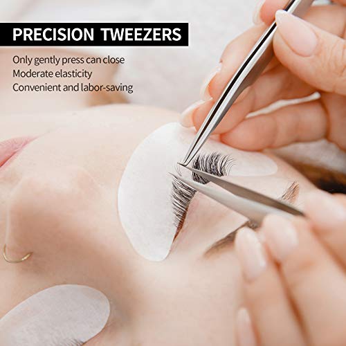3 Pieces Straight Pointed Tip Tweezers Isolating Tweezers Eyelash Extensions ...