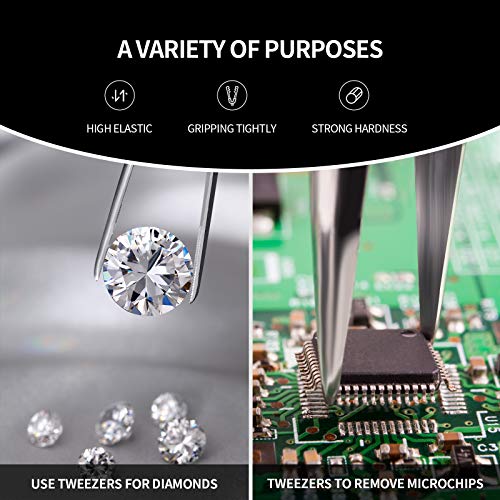 3 Pieces Straight Pointed Tip Tweezers Isolating Tweezers Eyelash Extensions ...