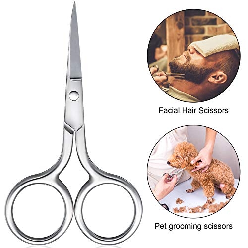 5 Pieces Small Straight Tip Nose Hair Scissor for Grooming, Stainless Steel M...