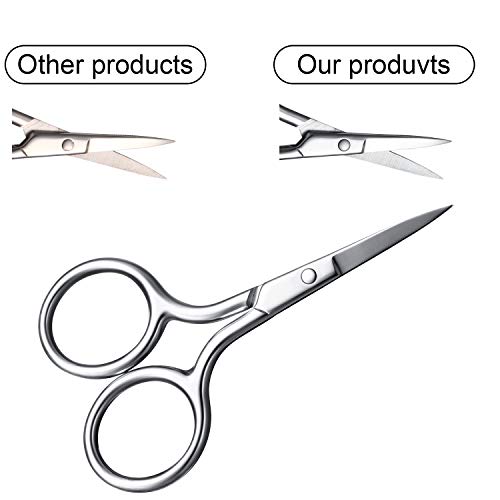 5 Pieces Small Straight Tip Nose Hair Scissor for Grooming, Stainless Steel M...