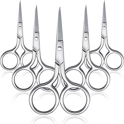 5 Pieces Small Straight Tip Nose Hair Scissor for Grooming, Stainless Steel M...