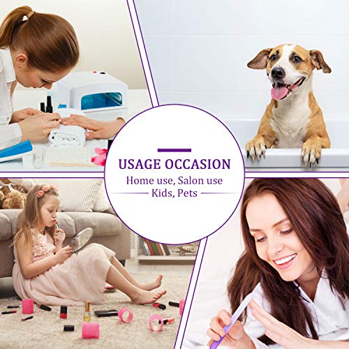 6 Pieces Glass Cuticle Pusher Nail File Set Imitated Crystal Nail Files Doubl...