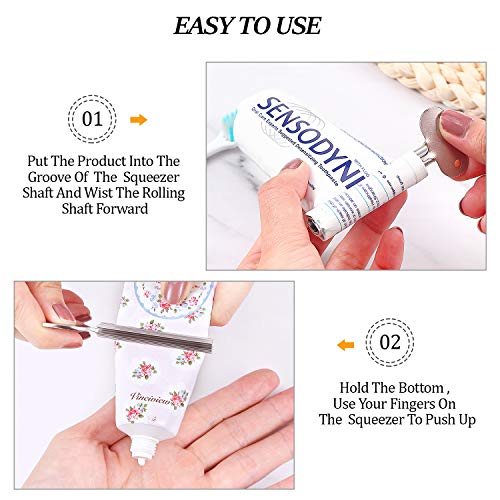 6 Pieces Metal Toothpaste Squeezer Stainless Steel Tube Squeezer Key Roller T...