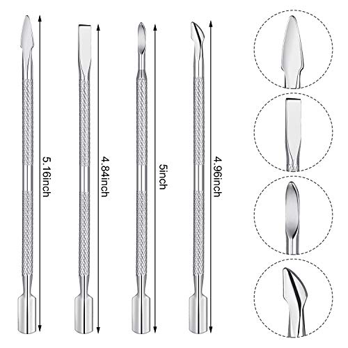 8 Pieces Cuticle Pusher and Cutter Set, Stainless Steel Cuticle Nipper Cutter...