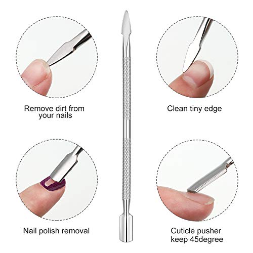 8 Pieces Cuticle Pusher and Cutter Set, Stainless Steel Cuticle Nipper Cutter...