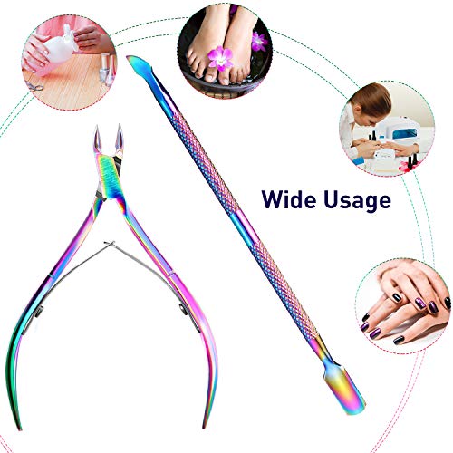 8 Pieces Cuticle Trimmer with Cuticle Pusher Stainless Steel Cuticle Remover ...