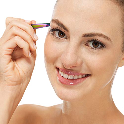 8 Pieces Eyelash Extension Tweezers Set Straight and Curved Tip False Lash Tw...