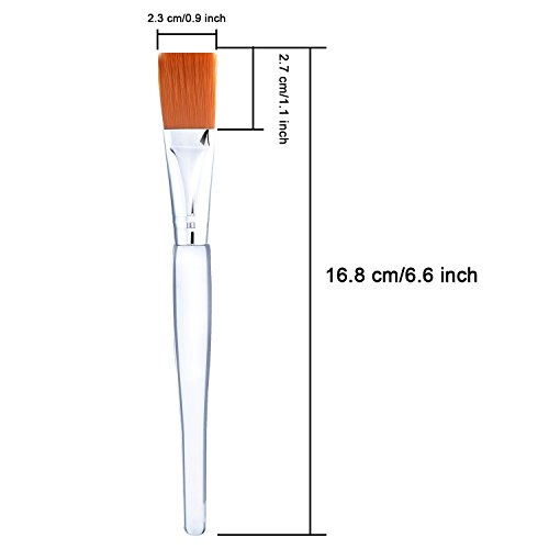 Facial Mask Brush Makeup Brushes Cosmetic Tools with Clear Plastic Handle, 5 ...