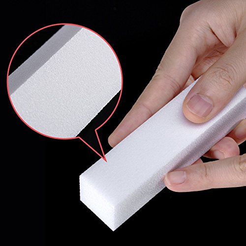 Mudder 10 Pack White Buffer Sanding Block Files Grit Manicure Nail Art Tips Tool