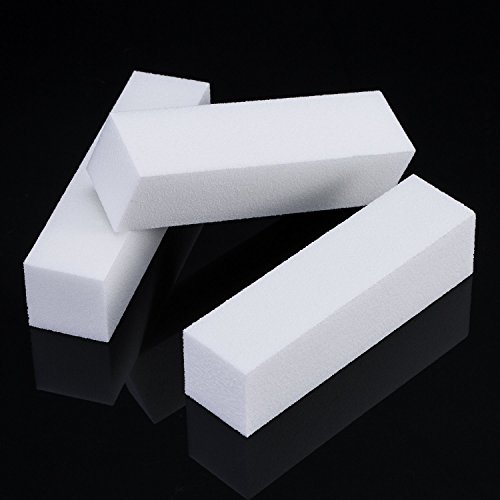 Mudder 10 Pack White Buffer Sanding Block Files Grit Manicure Nail Art Tips Tool