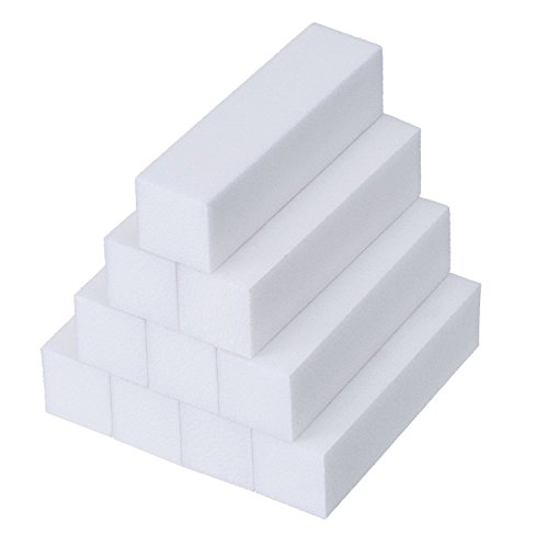 Mudder 10 Pack White Buffer Sanding Block Files Grit Manicure Nail Art Tips Tool