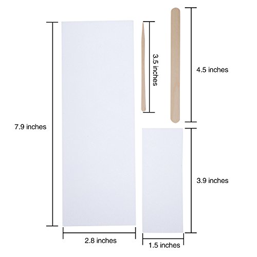 Mudder 200 Pieces Waxing Strip Non-Woven Wax Strip Hair Removal Wax Strips an...