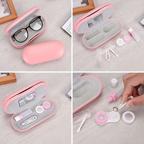 Muf 2 in 1 Contact Lens Case and Glasses Case,Double Sided Dual Use Design,Le...