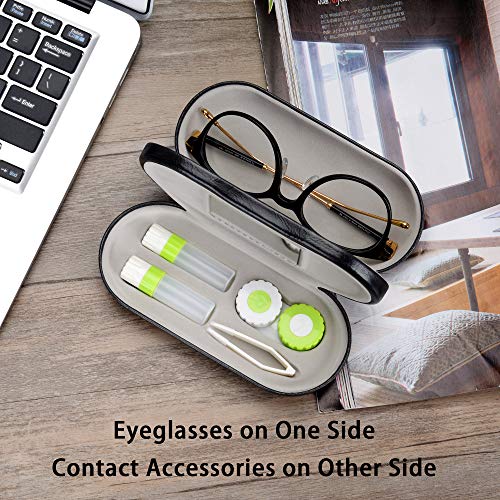 Muf 2 in 1 Double Sided Portable Contact Lens Case and Eyeglasses Case,Dual U...
