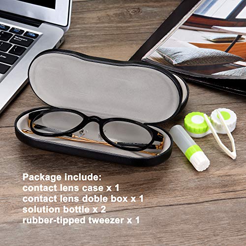 Muf 2 in 1 Double Sided Portable Contact Lens Case and Eyeglasses Case,Dual U...