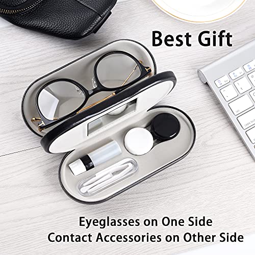 Muf 2 in 1 Double Sided Portable Contact Lens Case and Glasses Case,Dual Use ...