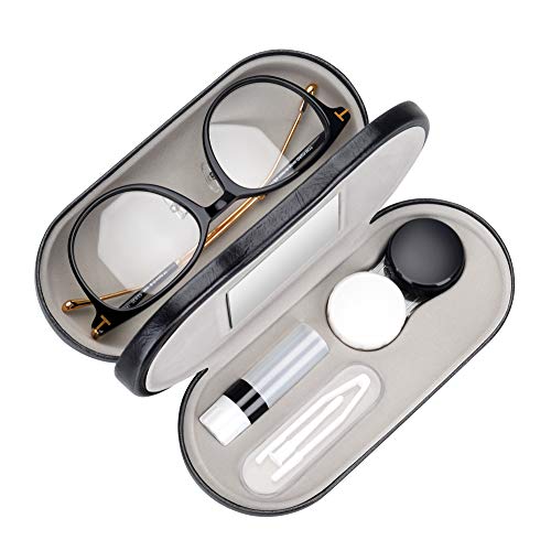 Muf 2 in 1 Double Sided Portable Contact Lens Case and Glasses Case,Dual Use ...