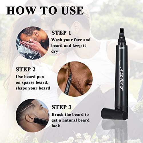 Beard Pencil Filler for Men - Sweat Proof, Water Resistance, Long Lasting & N...