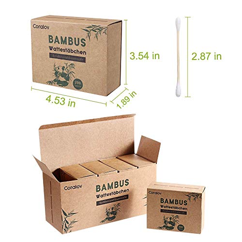 Bamboo Cotton Swab 1000PCS Double Cotton Buds bamboo Cotton Bud Eco organic b...