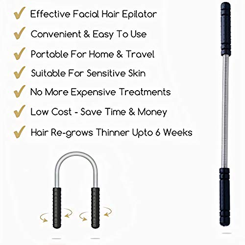 Facial Hair Removal for Women, Mukazom Original Hair Remover Spring Epilator ...