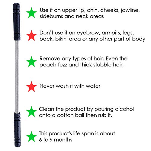 Facial Hair Removal for Women, Mukazom Original Hair Remover Spring Epilator ...