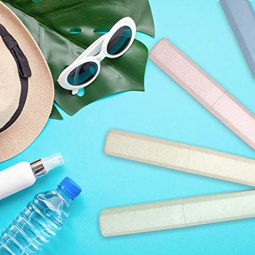 4 Packs Portable Travel Toothbrush Case, Breathable Plastic Toothbrush Holder...