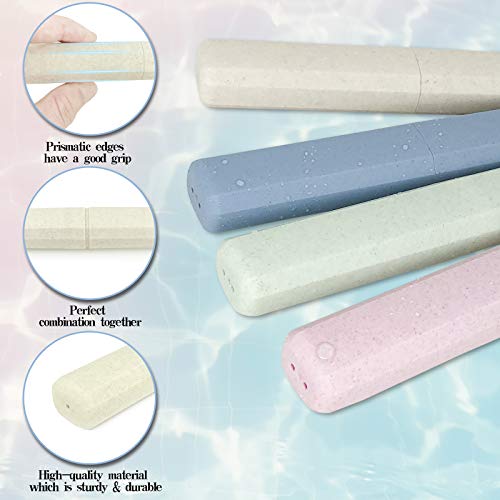 4 Packs Portable Travel Toothbrush Case, Breathable Plastic Toothbrush Holder...