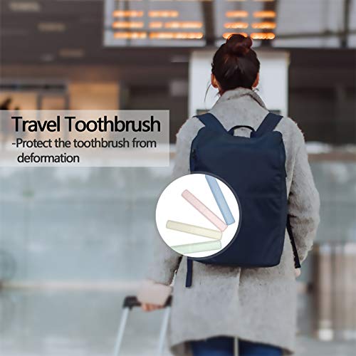 4 Packs Portable Travel Toothbrush Case, Breathable Plastic Toothbrush Holder...