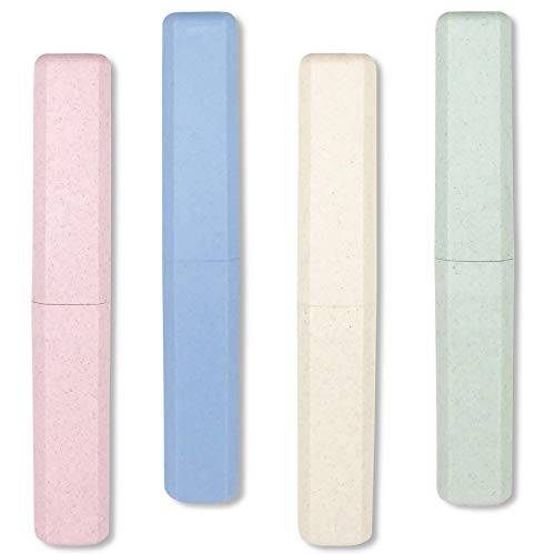 4 Packs Portable Travel Toothbrush Case, Breathable Plastic Toothbrush Holder...