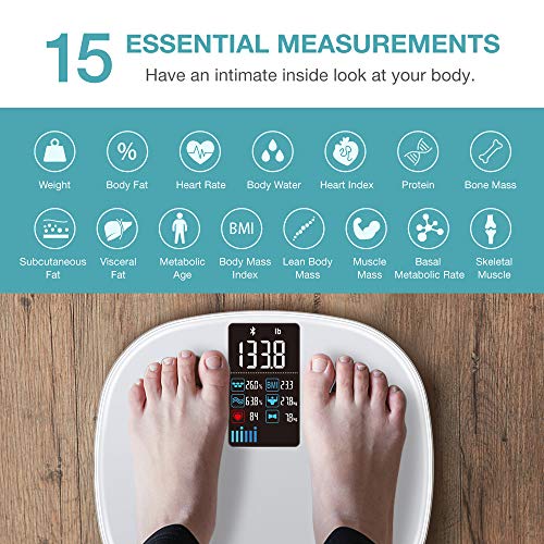 Body Fat Scale with Heart Rate Tracking, multifun Smart Wireless Digital Bath...
