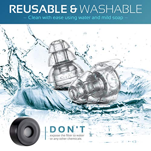 High Fidelity Concert Earplugs, Reusable Musicians Ear Plugs, 24dB Advanced F...