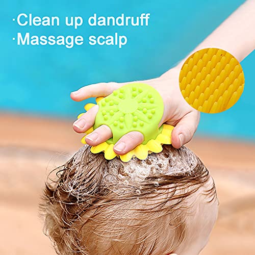 2 Pack Scalp Massager Shampoo Brush, Soft Silicone Baby Hair Brush Scalp Scru...