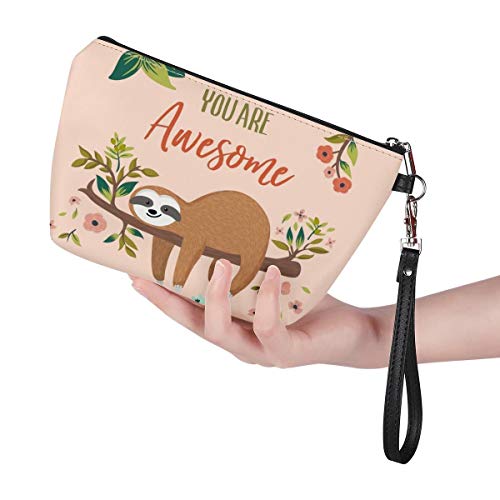 Mumeson You Are Awesome Sloth Flower Printed Cosmetic Pouch Travel Cluth Make...