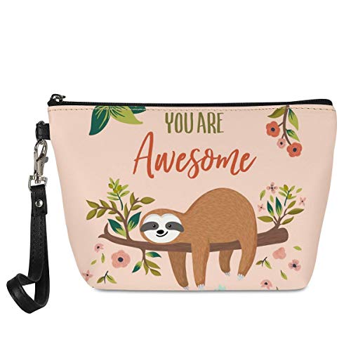 Mumeson You Are Awesome Sloth Flower Printed Cosmetic Pouch Travel Cluth Make...