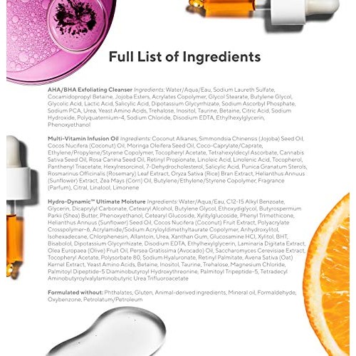 Murad Hydrate Trial Kit - Moisturizing Skincare Set with AHA/BHA Exfoliating ...