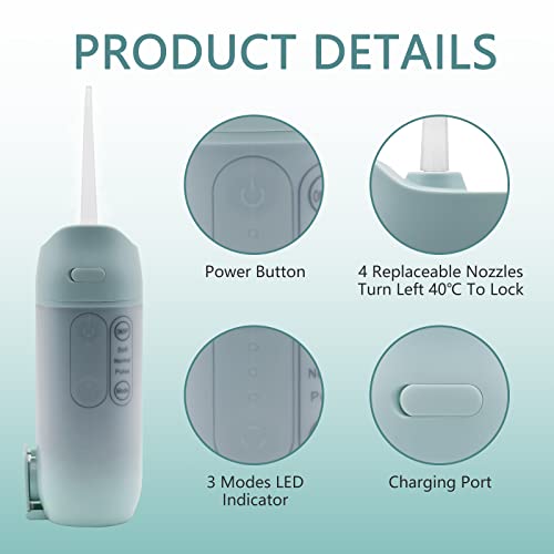 Cordless Water Flosser, Dental Oral Irrigator, MuralMax Professional 300ML Wa...