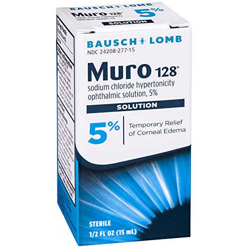 Eye Drops by Muro 128, Temporary Relief for Corneal Edema, 5% Solution, 0.5 F...