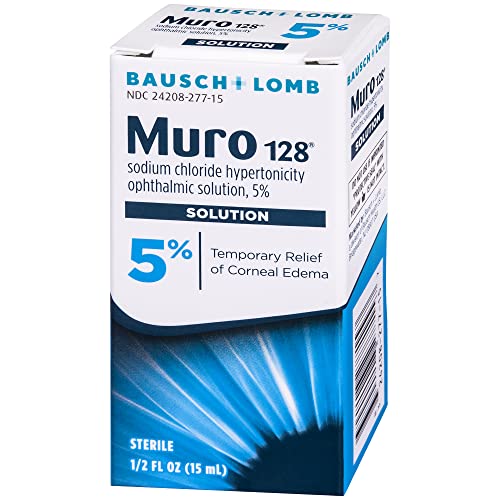 Eye Drops by Muro 128, Temporary Relief for Corneal Edema, 5% Solution, 0.5 F...