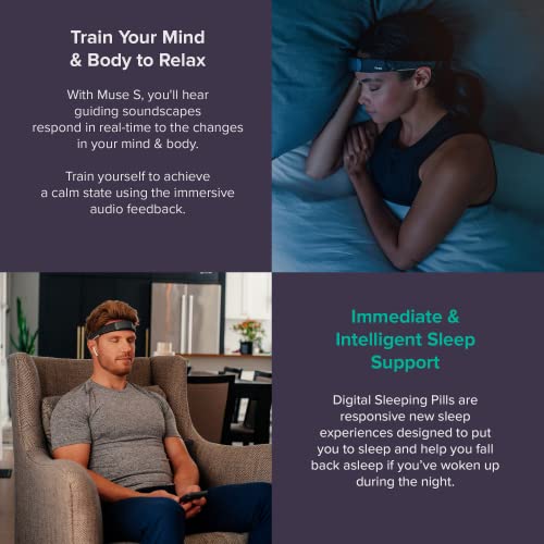 MUSE S: The Brain Sensing Headband - Overnight Sleep Tracker & Meditation Hea...