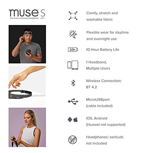 MUSE S: The Brain Sensing Headband - Overnight Sleep Tracker & Meditation Hea...