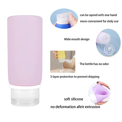 21 Pack Leak Proof Silicone Travel Bottles Set, Muslish TSA Approved Containe...