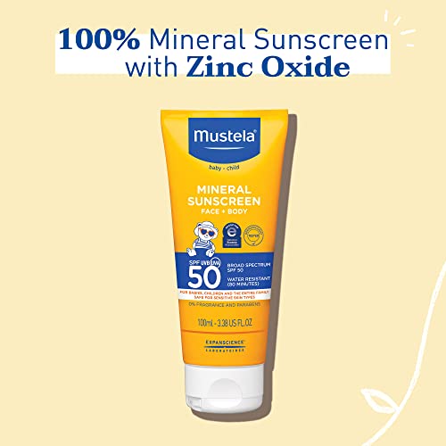 Mustela Baby Mineral Sunscreen Lotion SPF 50 Broad Spectrum - Face & Body Sun...